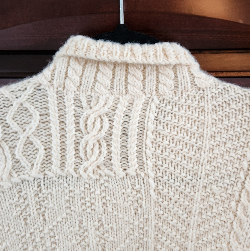 Lauren Ralph Lauren Cream Cable Knit Button-Up Sweater - Picture 6 of 10